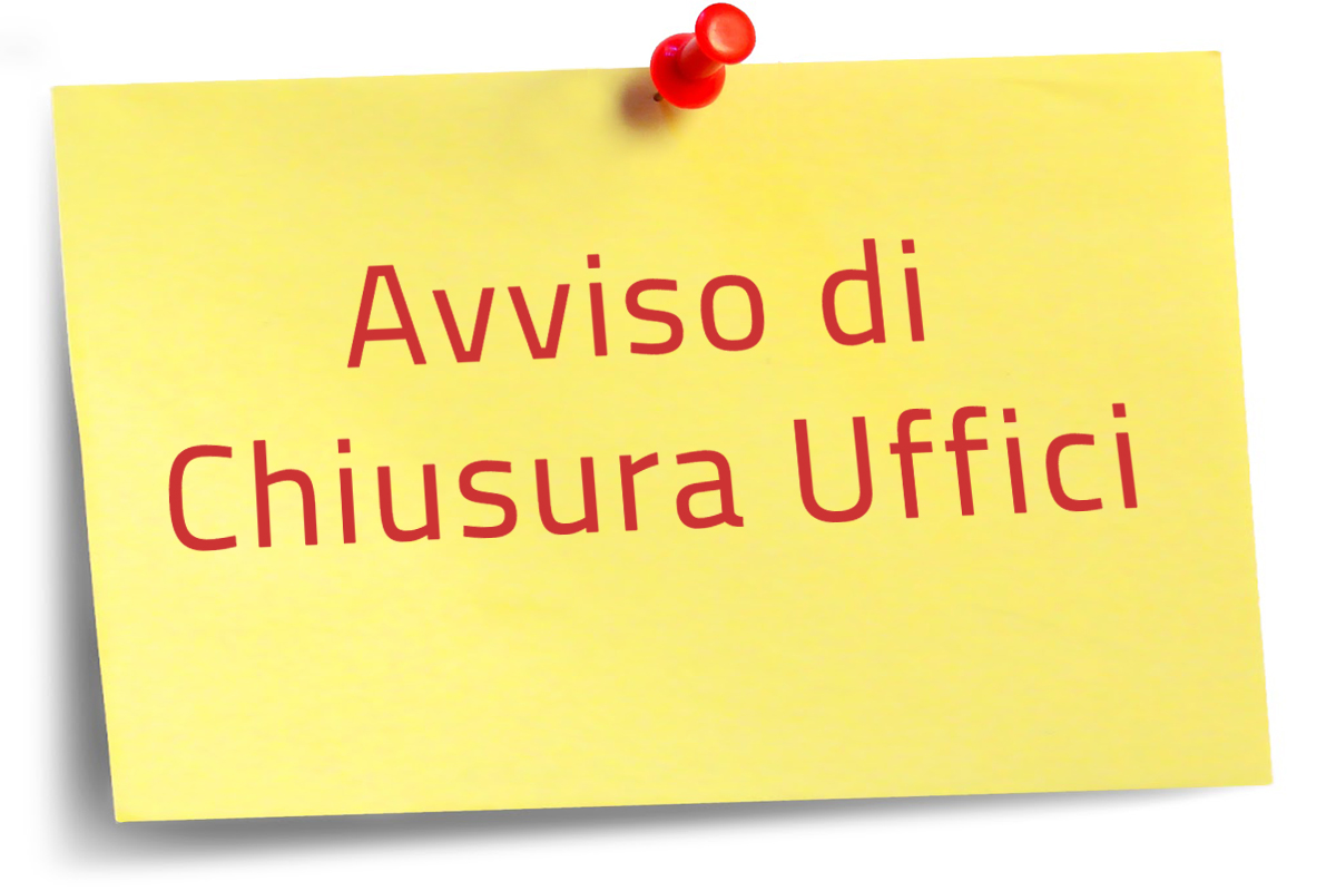 Immagine con scritta avviso di chiusura uffici comunali