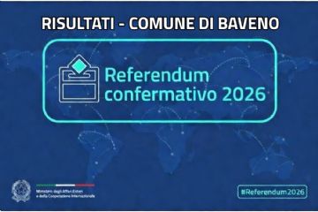 Referendum confermativo 2026. Immagine su sfondo blu e scritte bianche e azzurre.