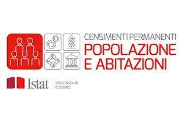 Un'immagine bianca, con diverse scritte riguardanti ISTAT e il Censimento permanente della popolazione e abitazioni