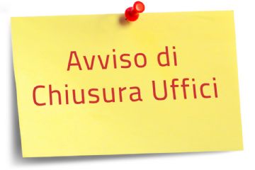 Immagine con scritta avviso di chiusura uffici comunali